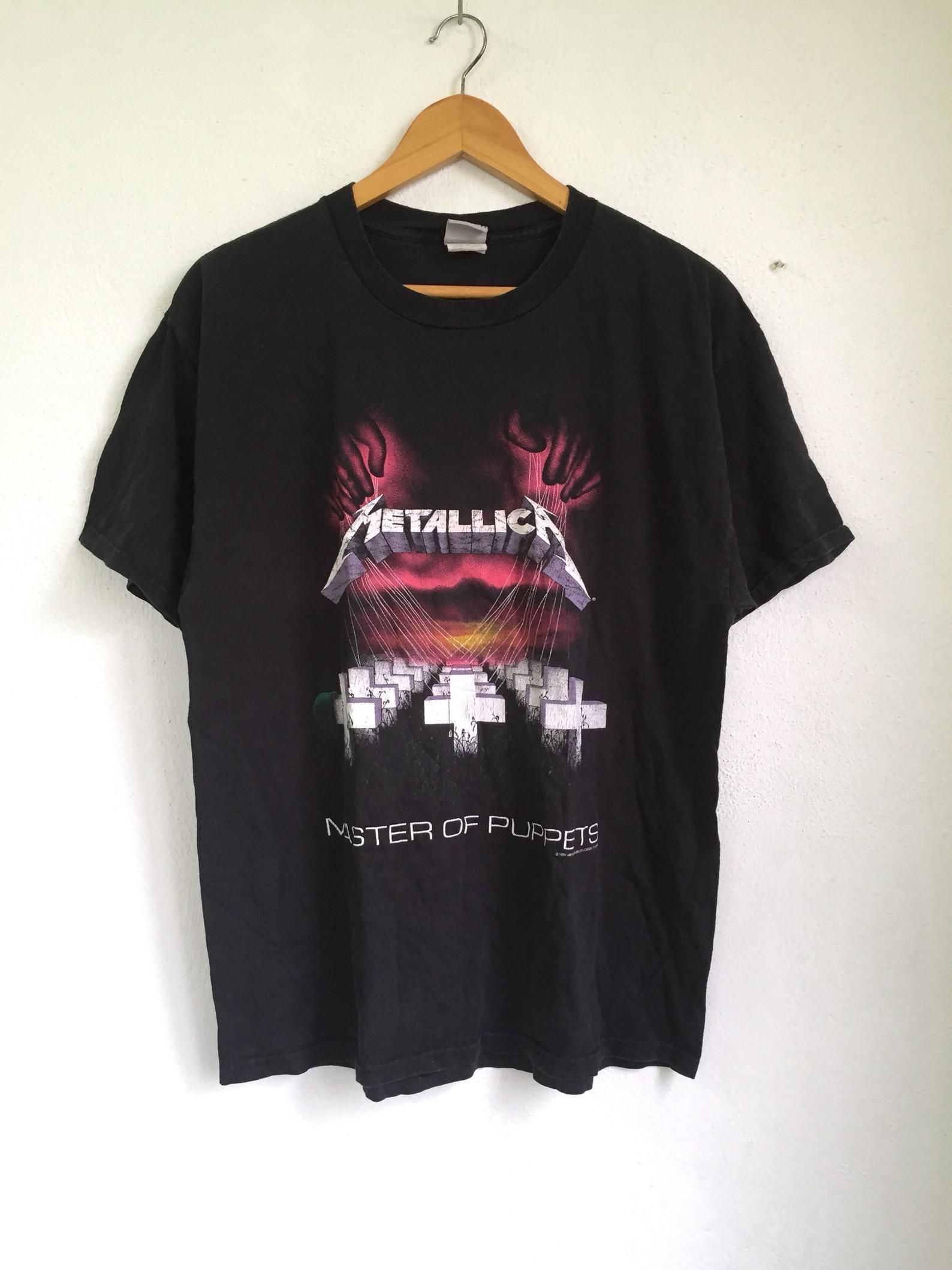 Vintage Metallica Shirt Sz L Master Of Puppets Album American Heavy Metal Band