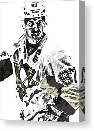 Sidney Crosby Pittsburgh Penguins Pixel Art 4 Joe Hamilton Canvas Print