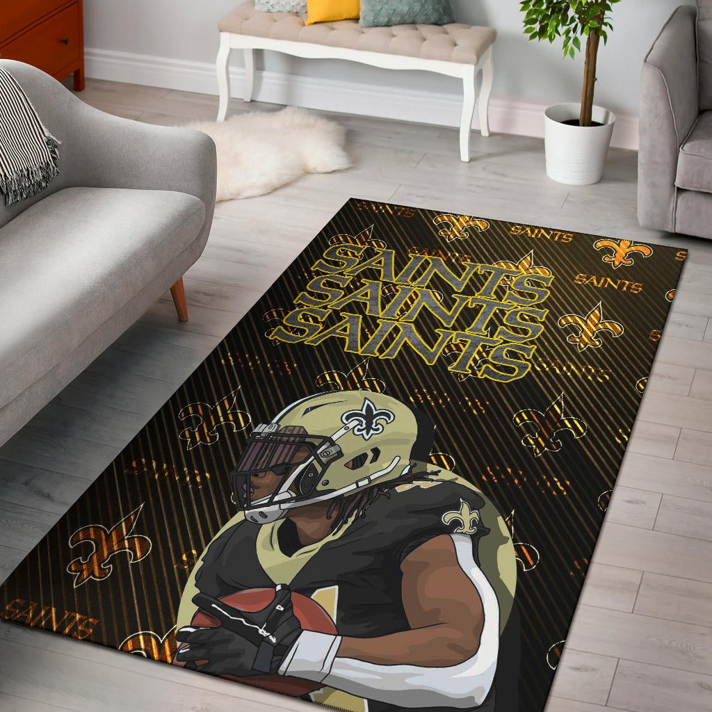 New Orleans Saints American Football Team Minimal Player Artwork Saints Patterns Area Rug Home Decor