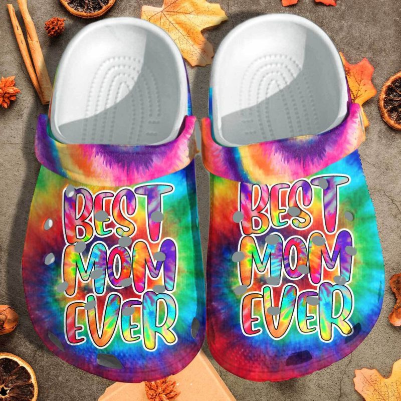 Funny Best Mom Ever Hippie Custom Shoes – Tie Dye Style Outdoor Shoes Birthday Gift For Mother