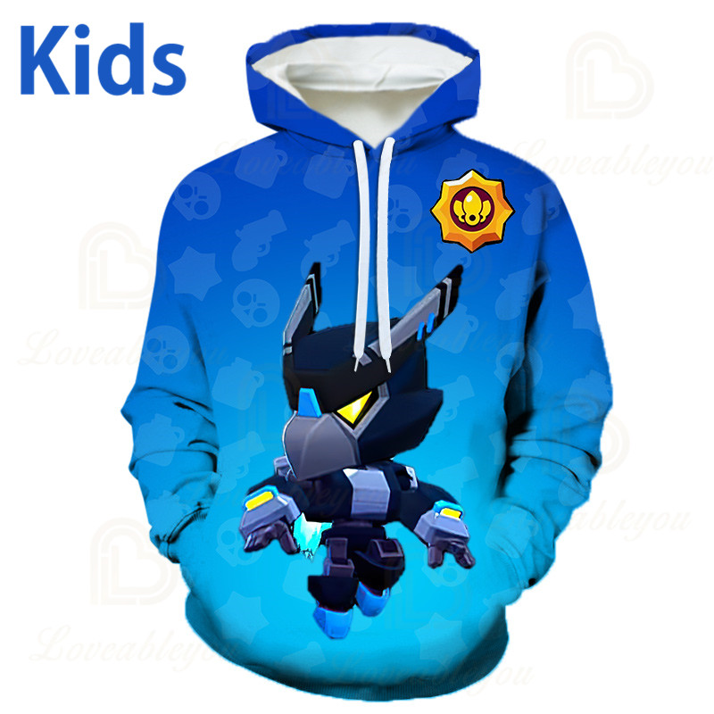 Crow Mr.P 3D Print New ing Game Boys Hoodies Coat Star Spring Autumn Outerwear Kids Sweatshirt Long Sleeve Pullover Teen Tops alx