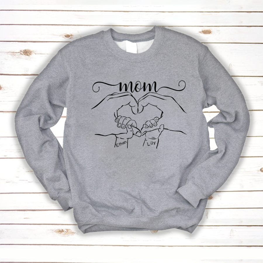 Mom And Kids Hands Sweatshirt