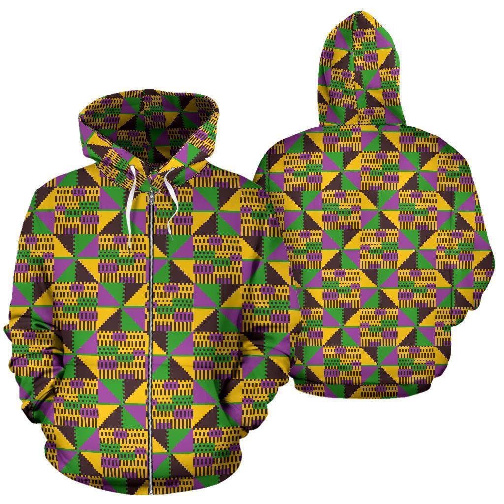 Greek Life Hoodie – Kente Zip Hoodie Violet Ashanti