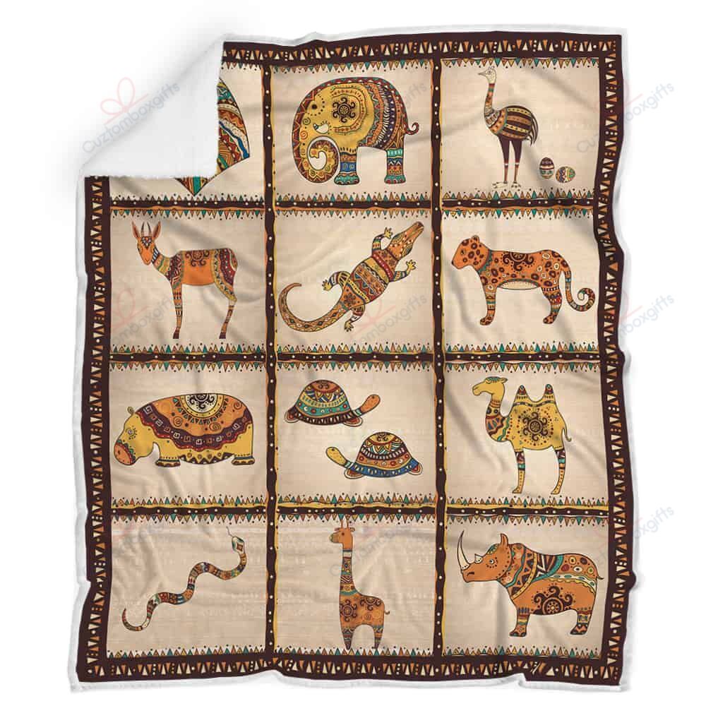 African Animals GS-CL-ML2810 Fleece Blanket