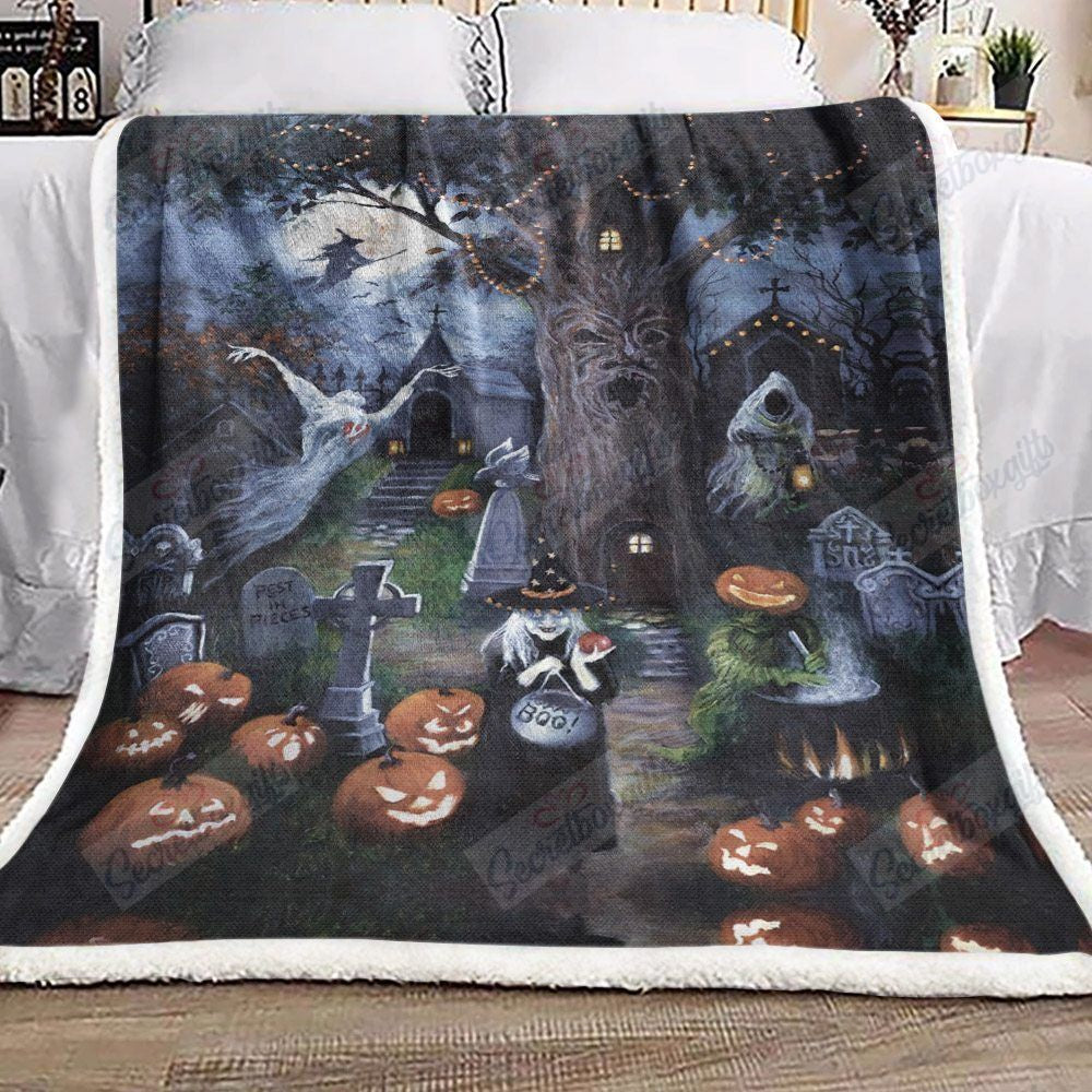 Halloween Witch Ghost Graveyard Gs-Cl-Ld2706 Fleece Blanket