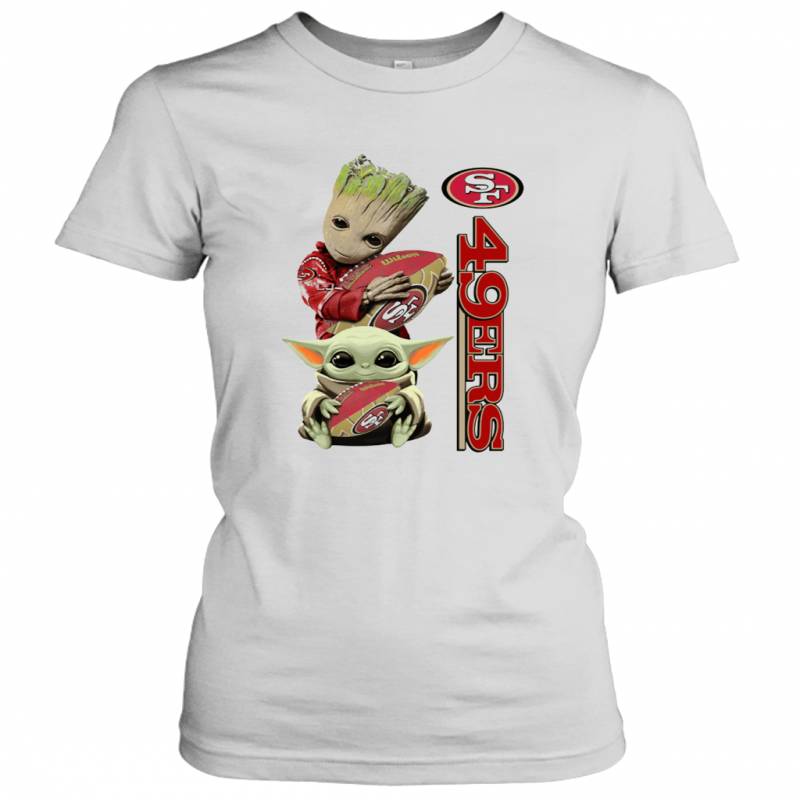 Baby Groot And Yoda Hug San Francisco 49ers Women’s T-Shirt