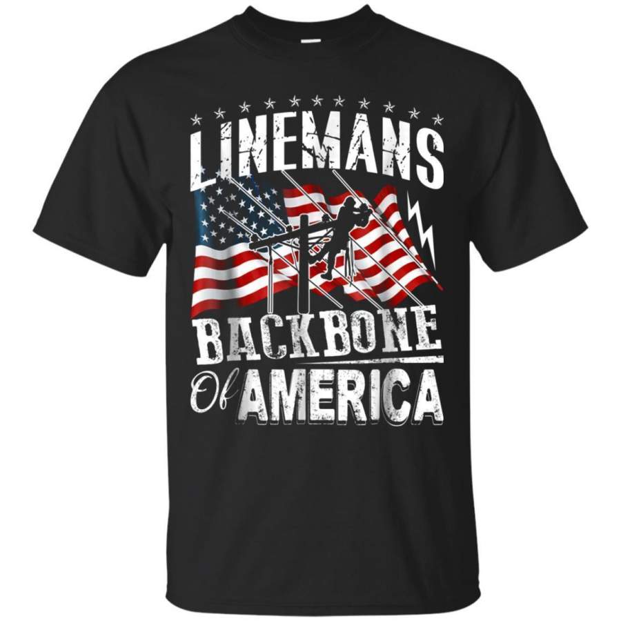 AGR Linemans Gift Backbone Of America Flag Job Tshirt Jaq T-shirt