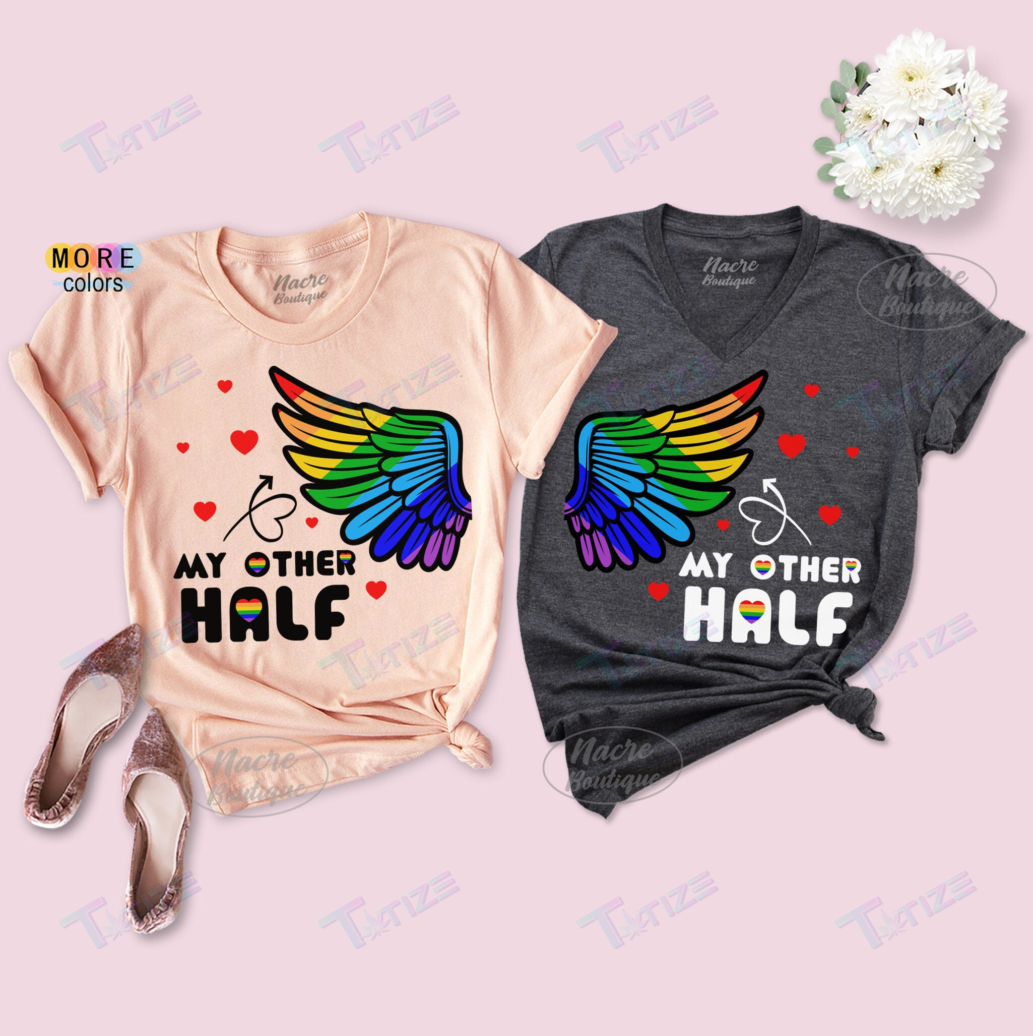 My Other Half Lgbt Pride Month Couple Shirt Graphic Unisex T Shirt, Sweatshirt, Hoodie Size S – 5Xl