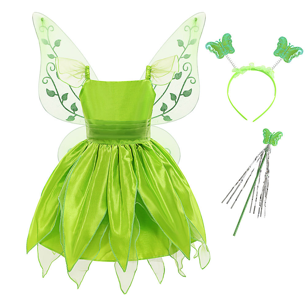 2-12 Years Old Christmas Dress Up Green Elf Girl Wonderful Fairy Dress Elf Princess Dress Halloween alx