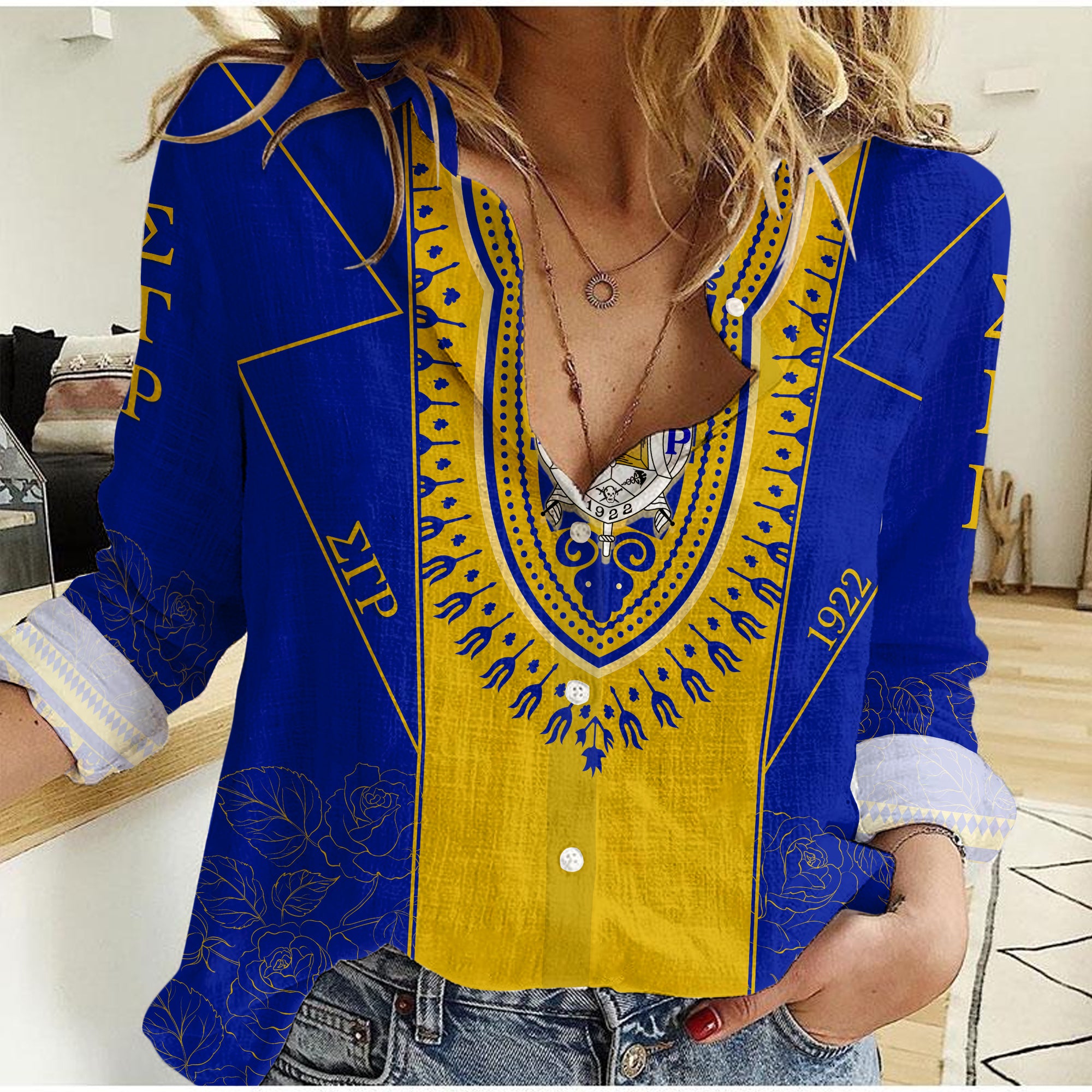 Sigma Gamma Rho Personalized Women Casual Shirt Rhoyalty Dashiki Design Lt7