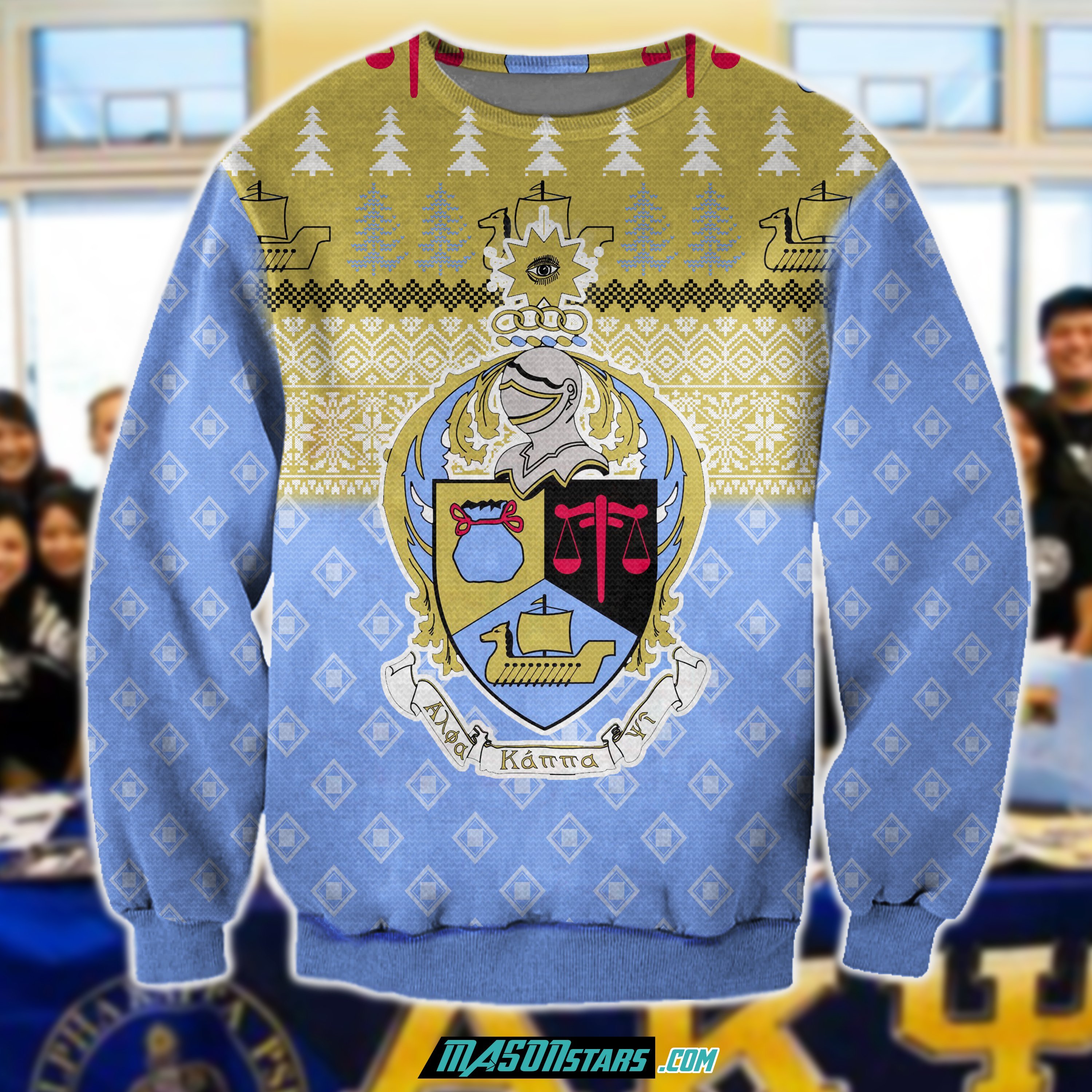 ALPHA KAPPA PSI 3D PRINT KNITTING PATTERN UGLY CHRISTMAS SWEATER