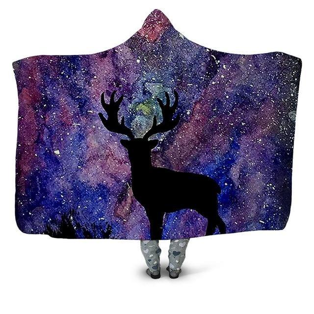 Galaxy Black Deer Blanket Hoodie Corethermax