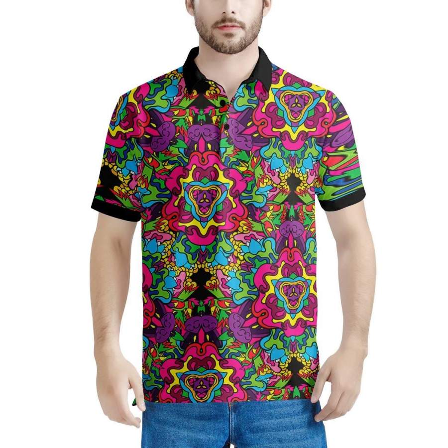 Animal Hippie Psychedelic Men’s Polo Shirts