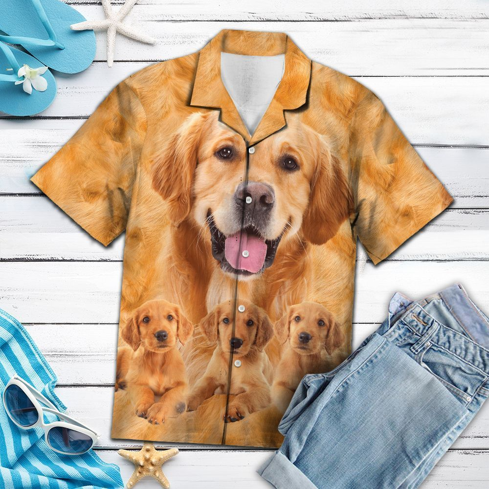 Golden Retriever Brown Aloha Hawaii Shirts Unisex Ha88050