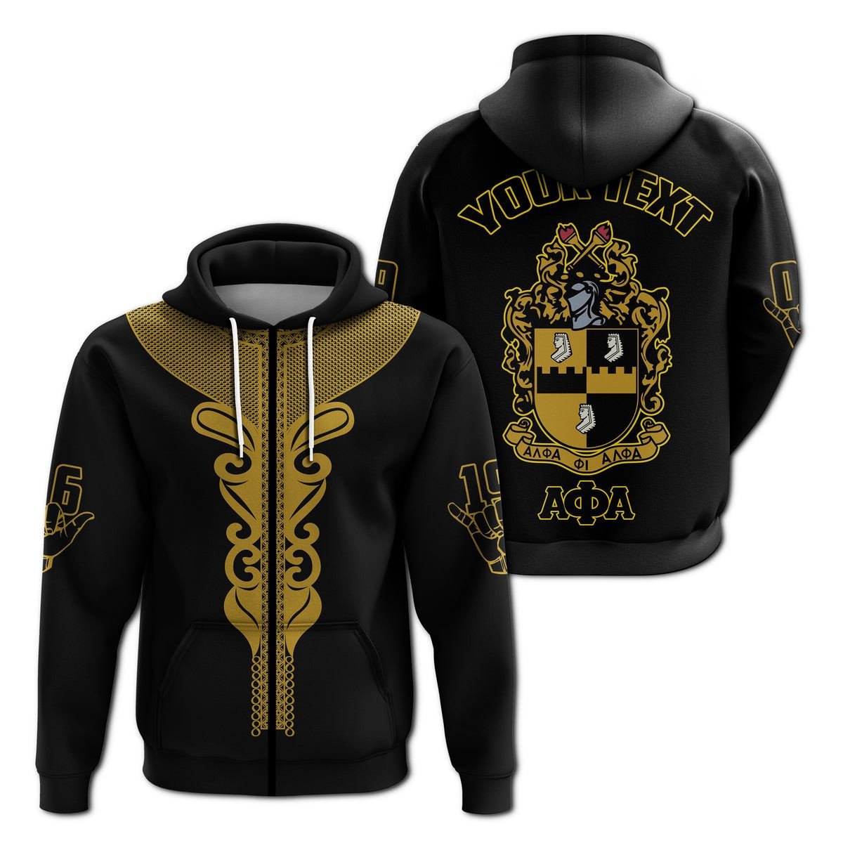 Fraternity Hoodie – Personalized Alpha Phi Alpha Be Unique Apa Zip Hoodie