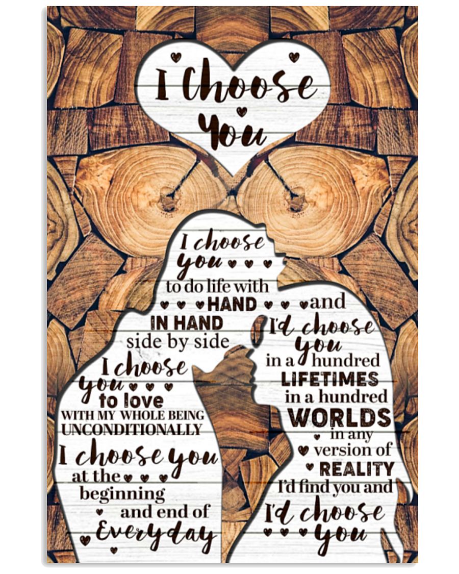 I Choose You To Do Life With Hand In Hand Vertical Canvas And Poster | Gift For Couple – Valentine Gift