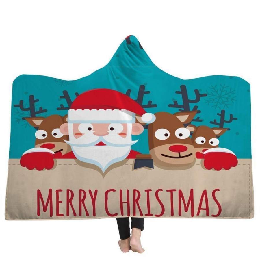 X-Mas Friendly Santa Hooded Blanket Christmas Decoration Ideas Christmas Gift Ideas