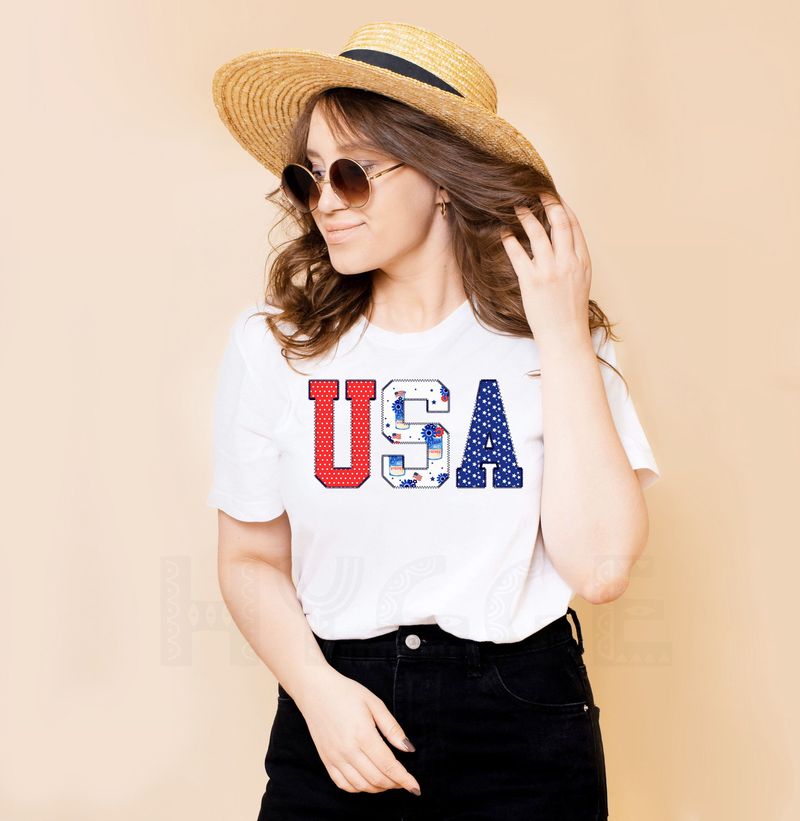 Usa America 4th Of July Independence Day Gift White Men Women Cotton T Shirt