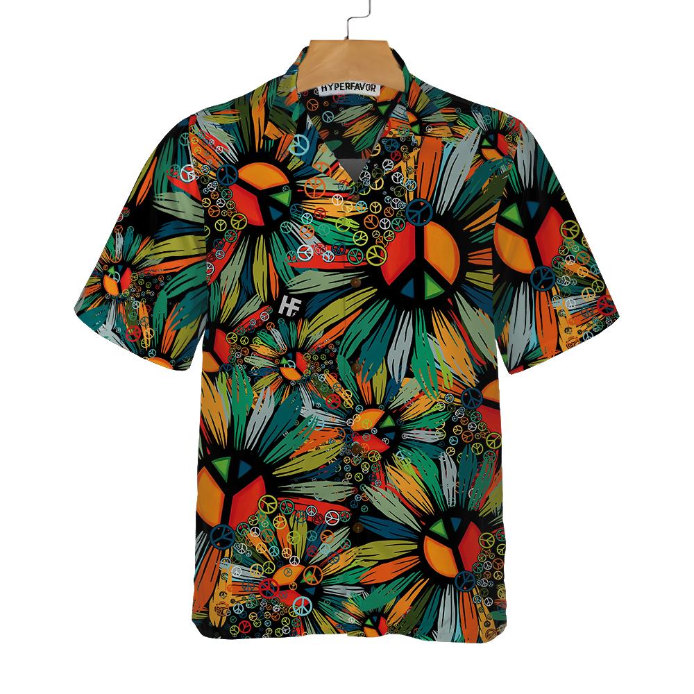 Hippie Soul Hawaii Floral Peace Signs Shirt Ha53343