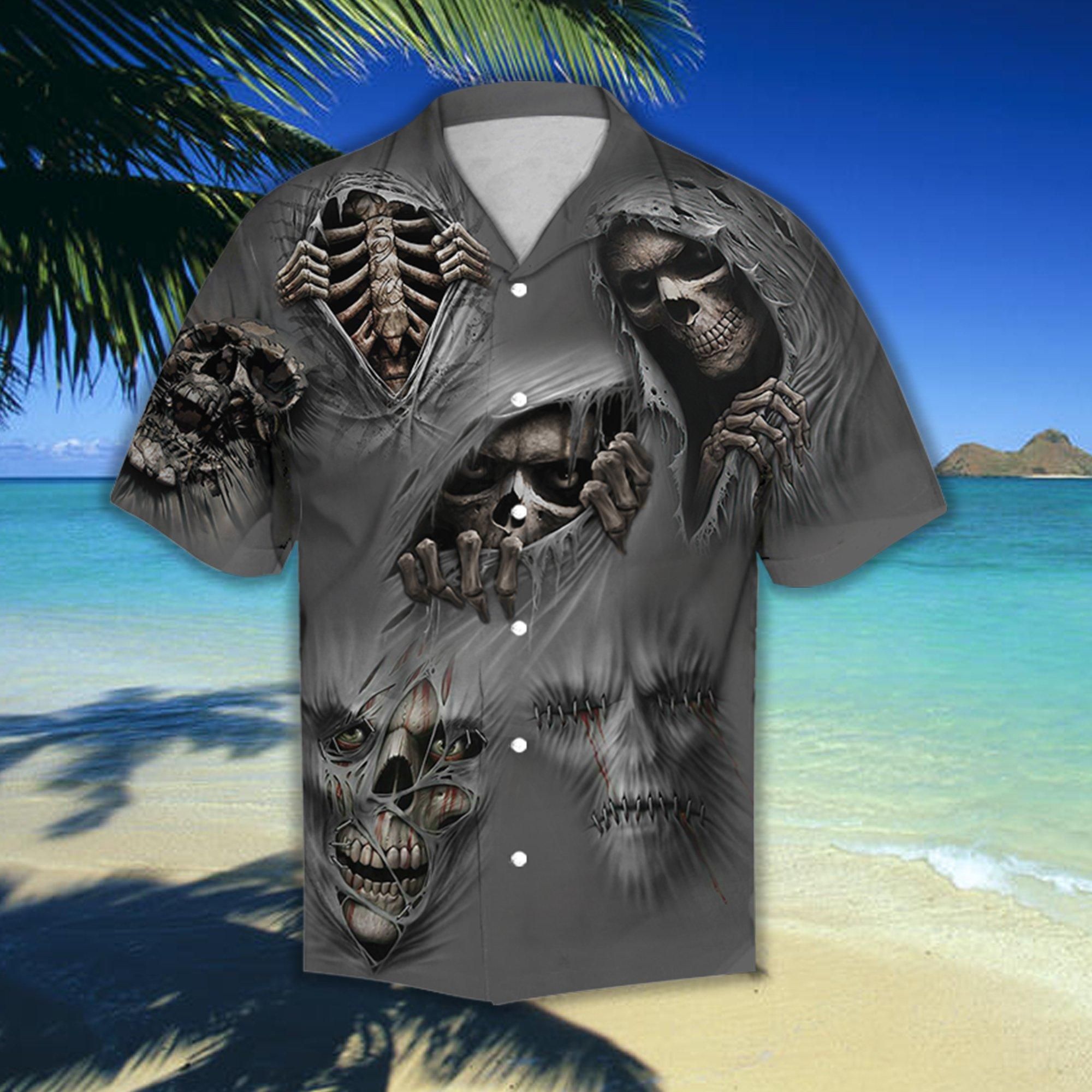 Loving Skull Aloha Hawaii Shirt Colorful Short Sleeve Summer Beach Casual For Men And Women Ha84375