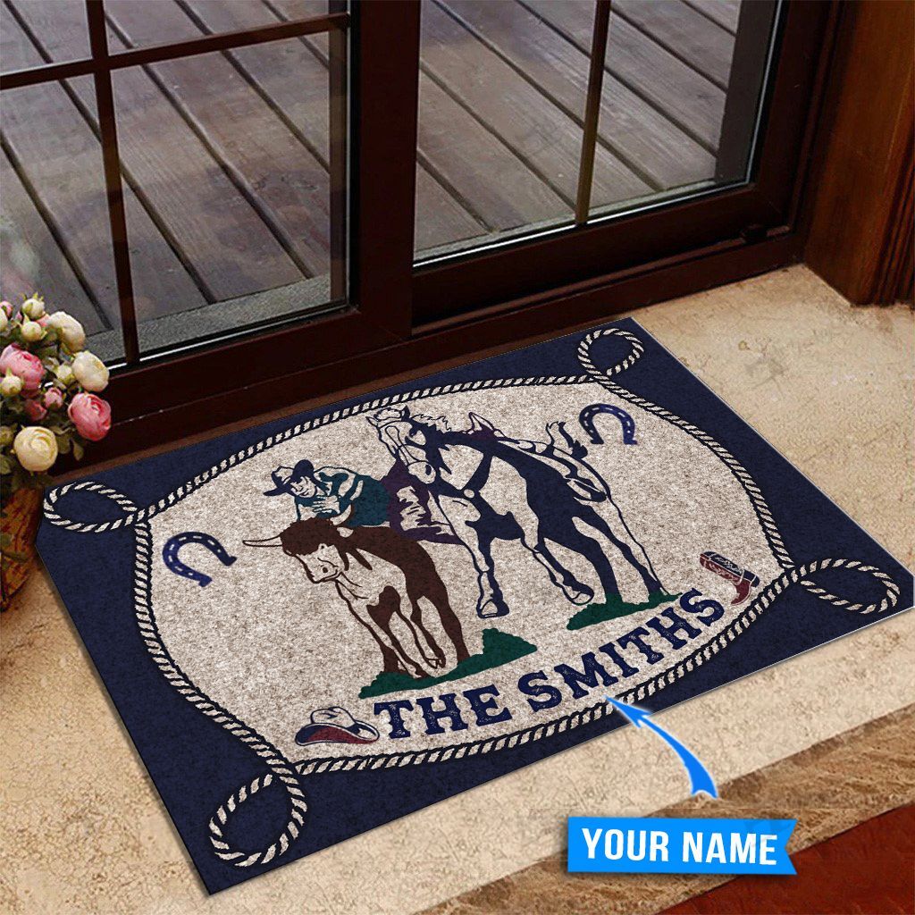 Steer wrestling Personalized Doormat DVJ20112005