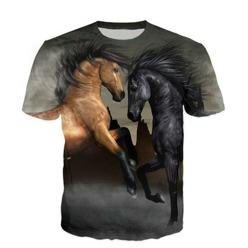 3D Printed Horse Short Sleeve Shirt