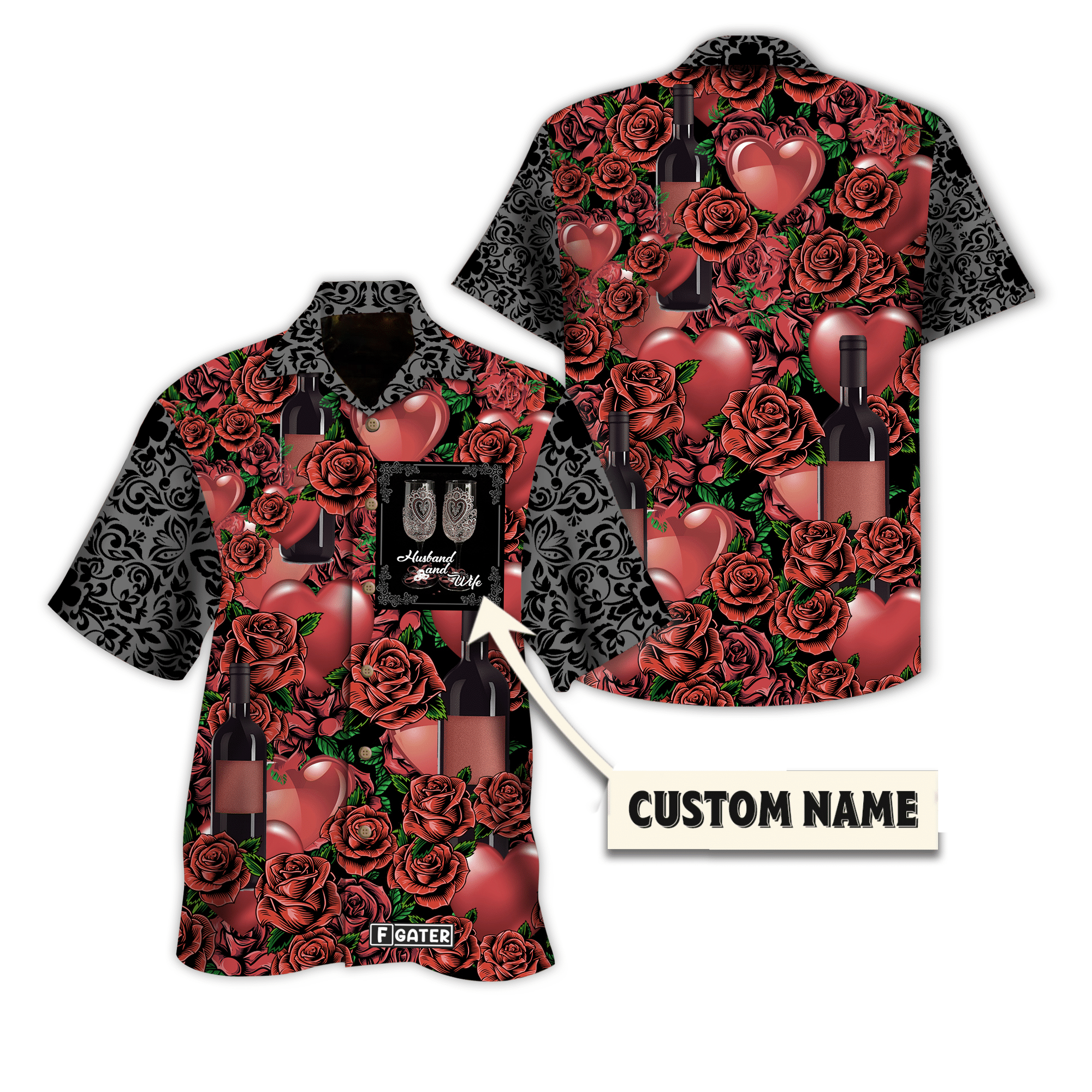 Wine Shirt – Color Of Love Red Flower Sticker Custom Hawaiian Shirt – Re Summer Hawaiian For Men, Women, Couple