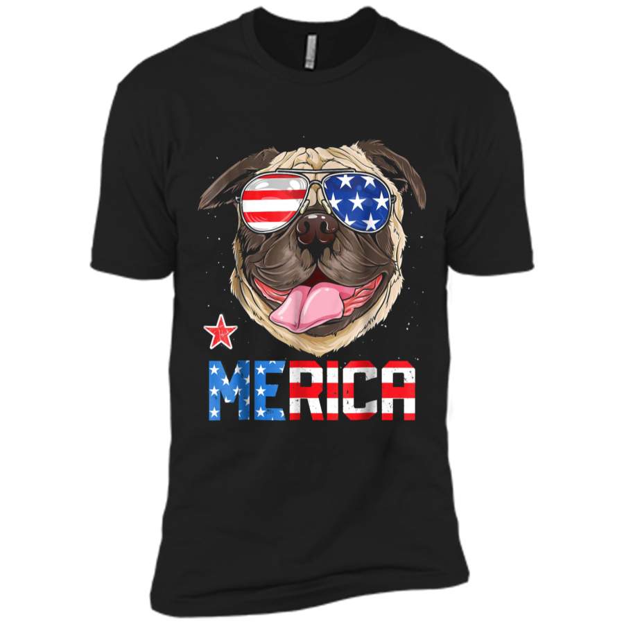 Pug Merica 4th of July T shirt Men Kids Boys Girls Dog Puppy Next Level Premium Short Sleeve Tee