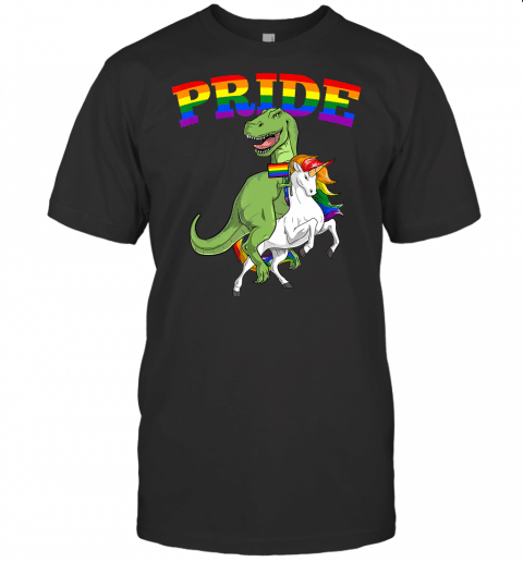 Lgbt T Rex Dinosaur Unicorn Gay Pride Rainbow Lgbtq Cute T Shirt