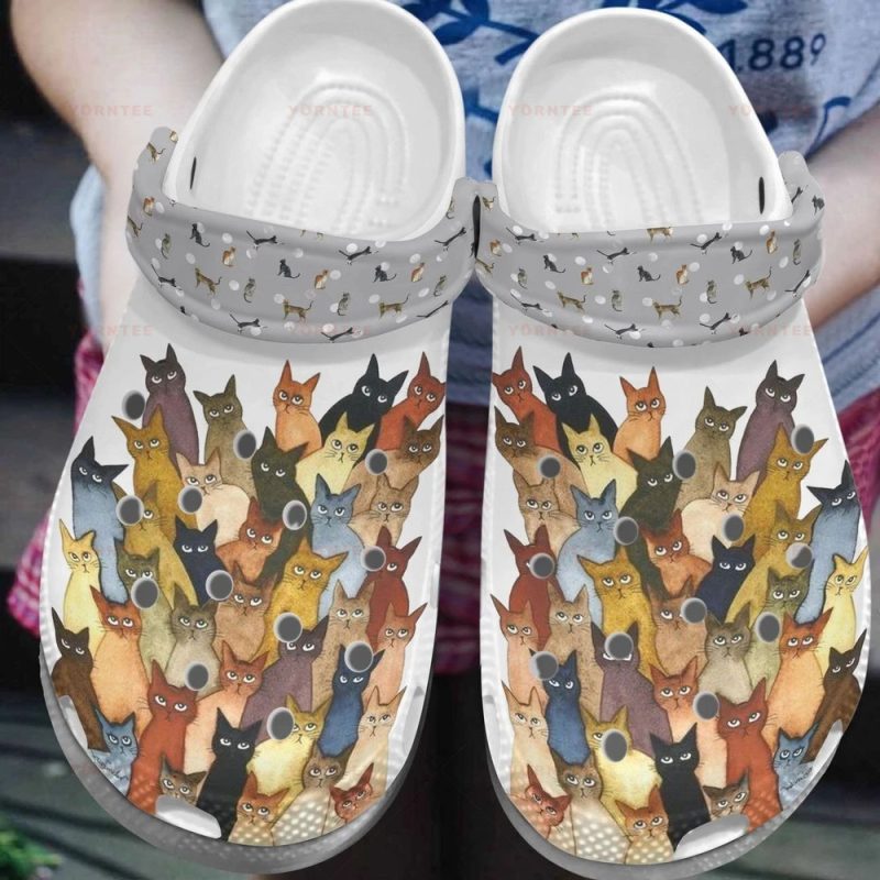A Bunch Of Cats Gift For Lover Rubber clog Shoes Comfy Footwear