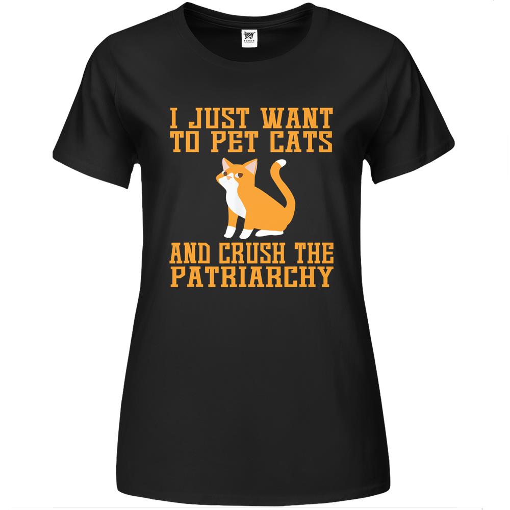 Funny Pet Cats And Crush The Patriarchy Feminist Premium Womens Tshirts