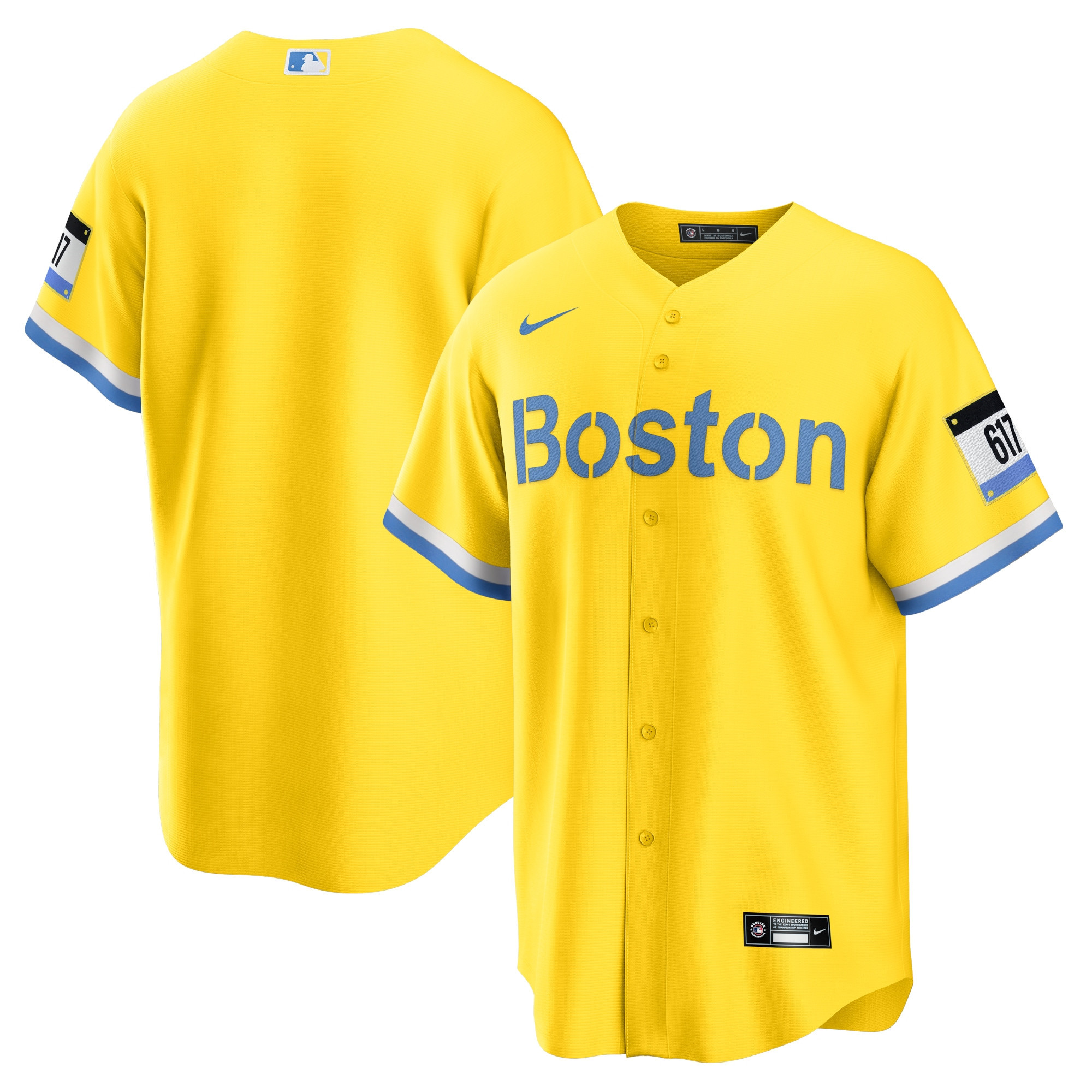 Boston Red Sox 2021 City Connect Replica Jersey – Gold/light Blue MLB