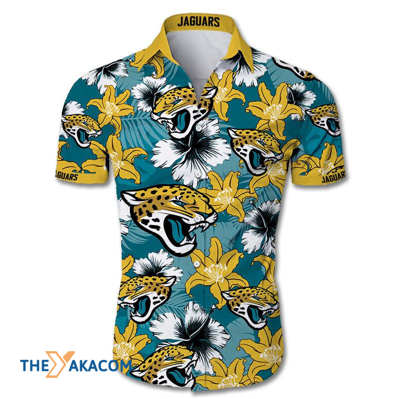 Jacksonville Jaguars Nfl Team Gift For Fan Tropical Flower Short Sleeve Hawaii Shirt Ha23518