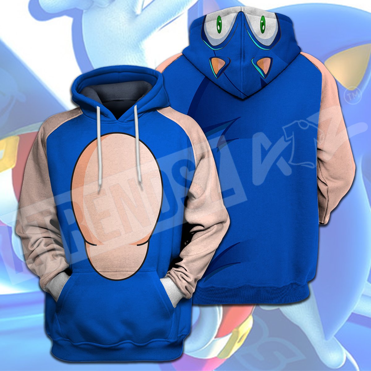 Sonic The Hedgehog T-Shirt Sonic The Hedgehog Costume 3D T-Shirt Hoodie Adult Full Print T-Shirt Hoodie Adult Full Print