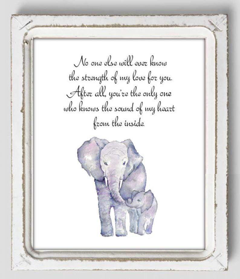 Father’s Day Gift Elephant Mom To My Baby Canvas Prints Poster Print, Wall Art Canvas, Poster Canvas Wall Decor