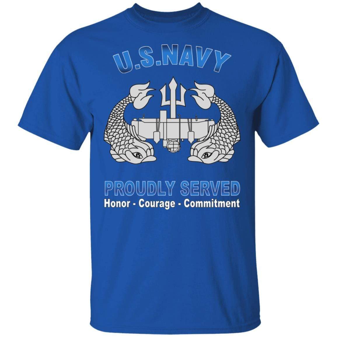 US Navy Deep Submergence Enlisted Badge Proudly Served T-Shirt On Front ...