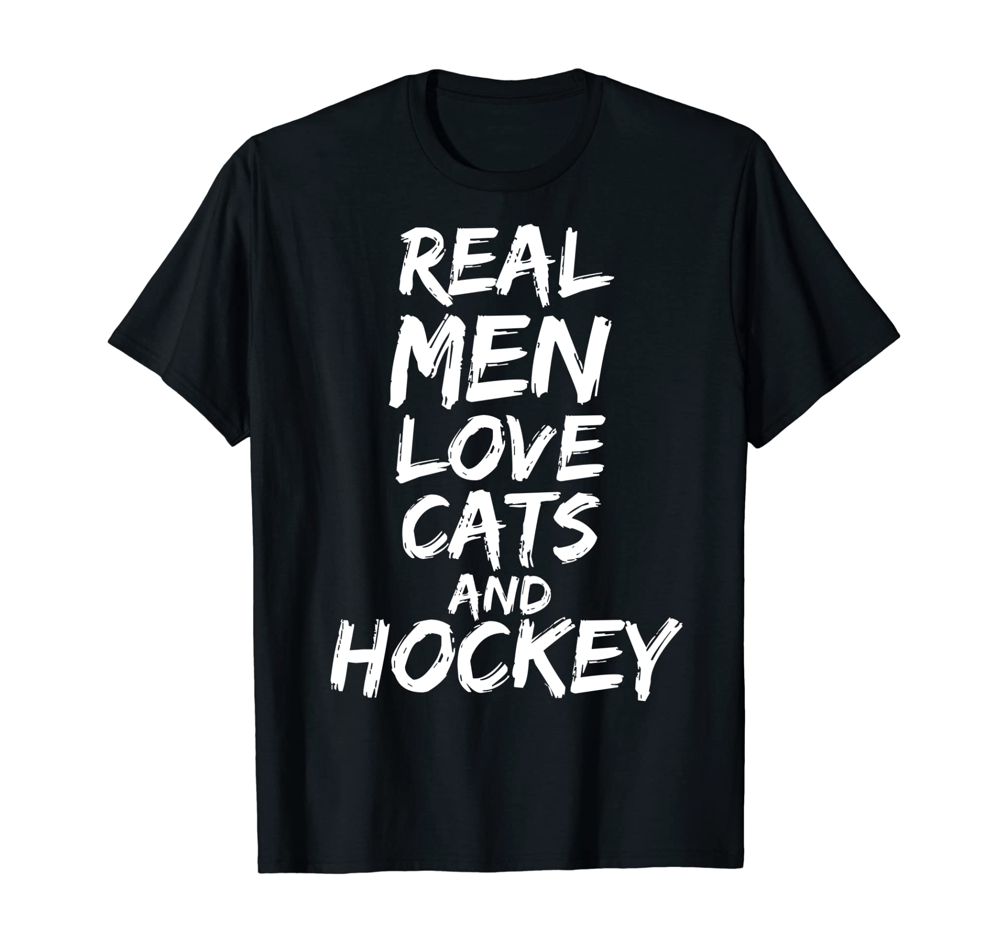 Real Men Love Cats and Hockey Shirt Funny Kitten Lover Shirt