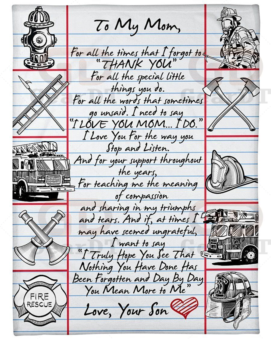 Letter To Firefighter’s Mom – Fleece Blanket