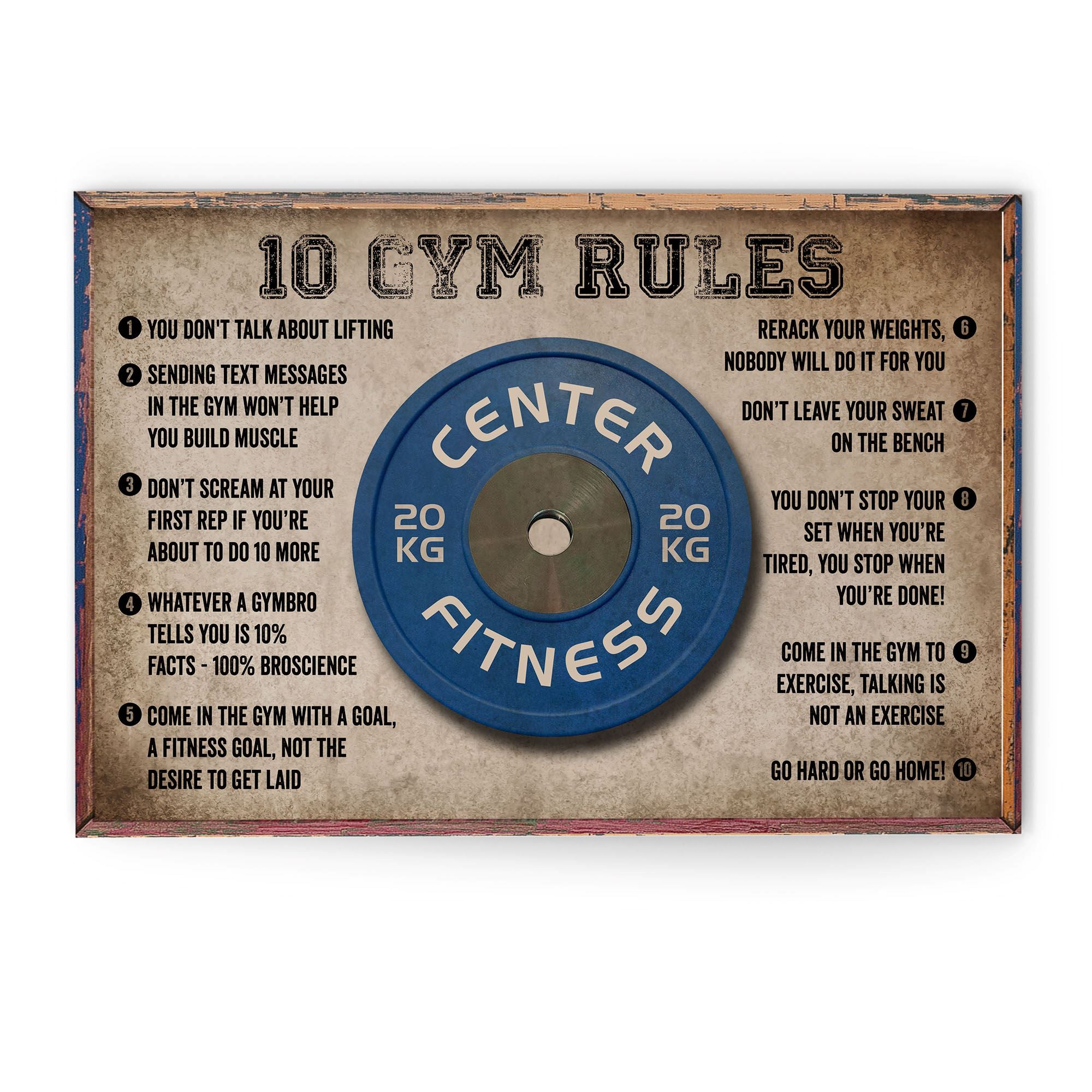 10 Gym Rules, Fitness Custom Poster, Gift For Fitness Lovers