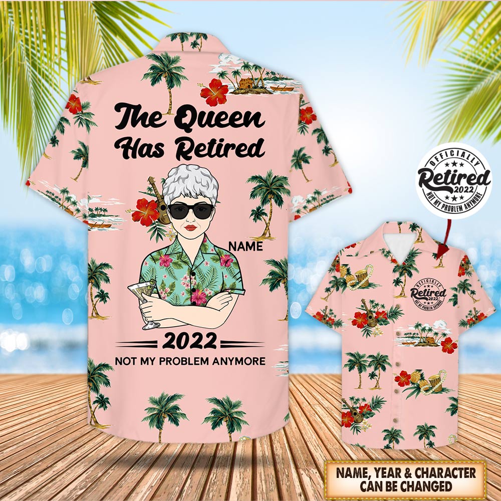 Personalized The Queen Has Not My Problem Hawaii Shirt For Grandma Ha66544