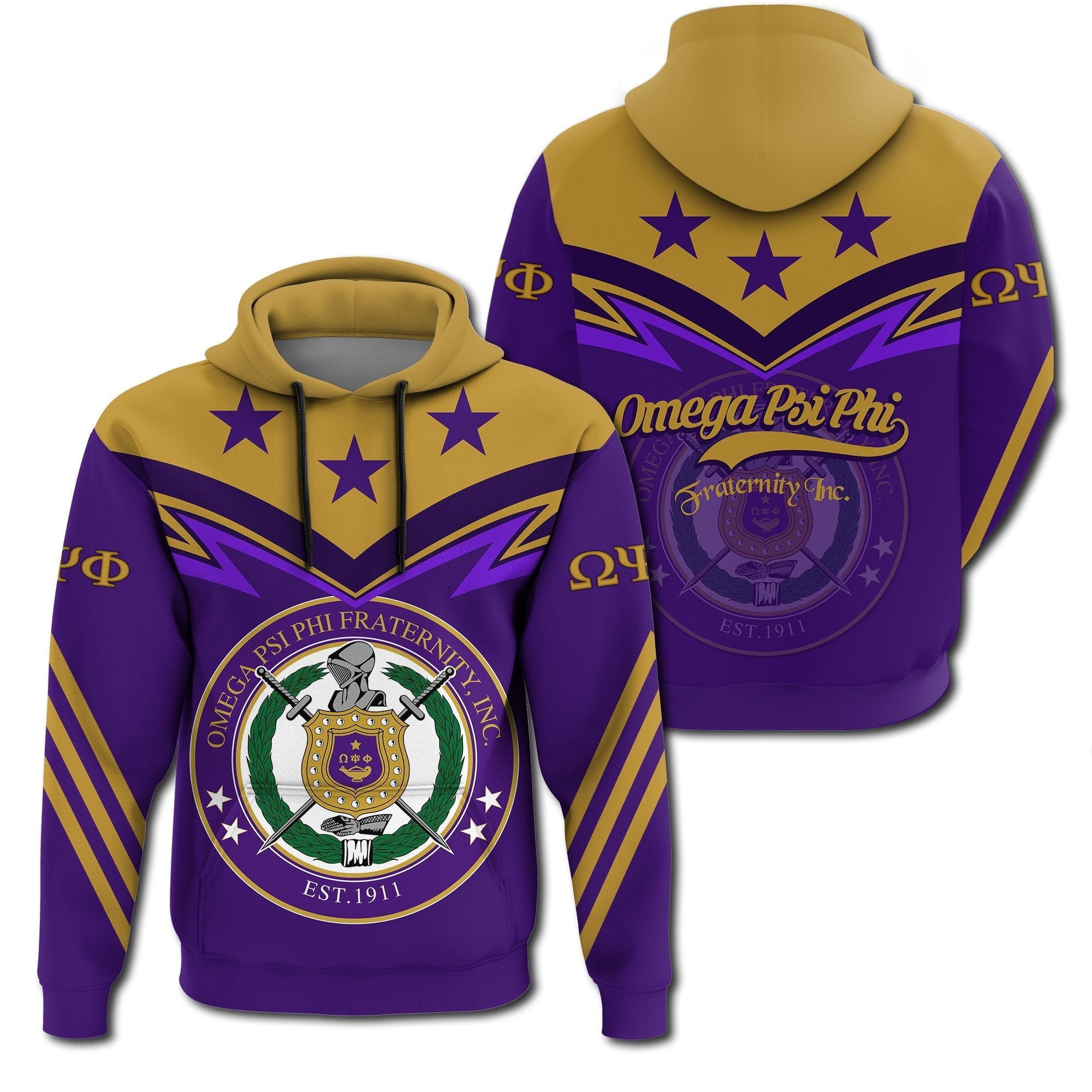 Fraternity Hoodie – Original Omega Psi Phi Hoodie – Zig Zag Style