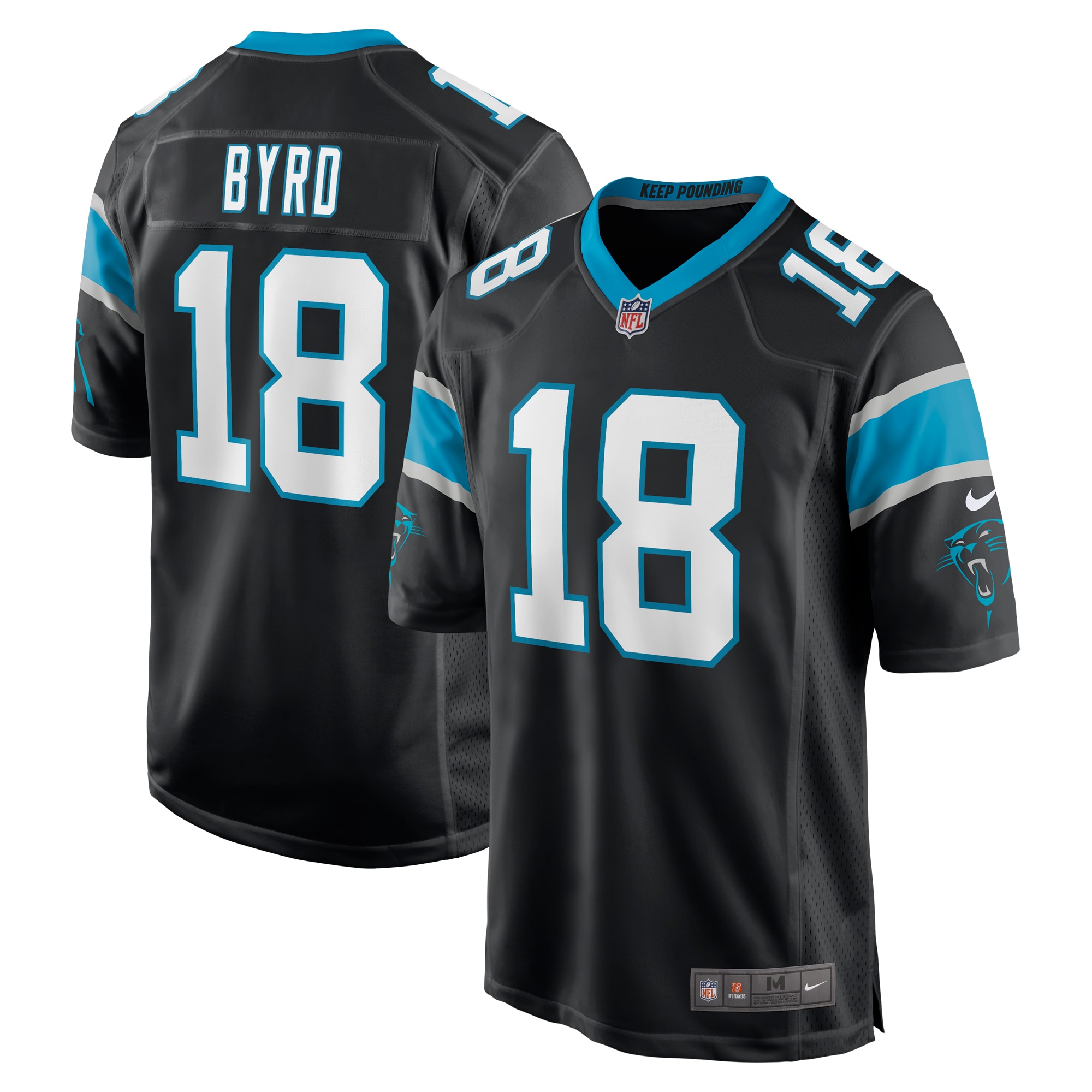 Men’s Carolina Panthers Damiere Byrd Black Game Player Jersey