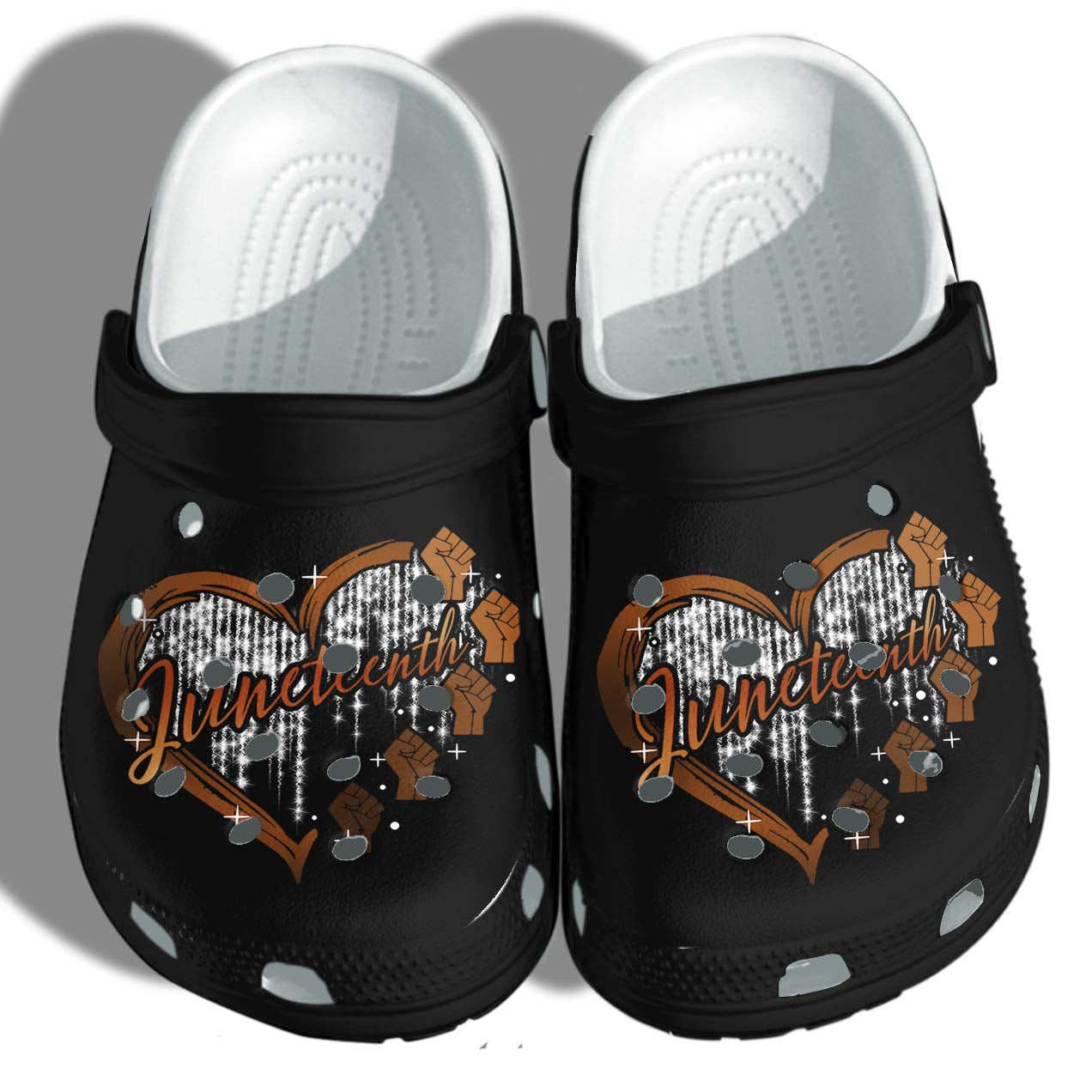 Juneteenth Shoes clogs Gifts For Black Queen – Heart Hand Power clog Shoes For Women Girls