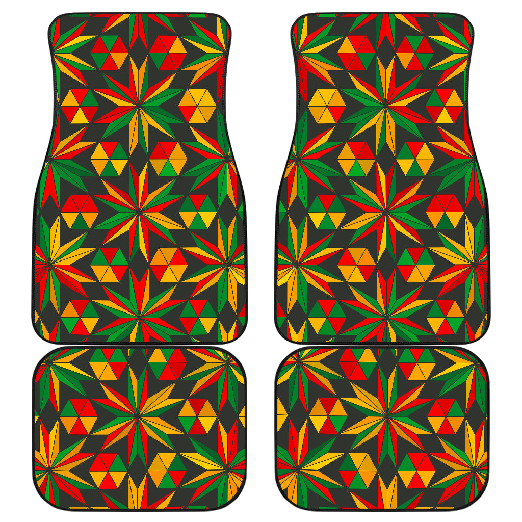 Abstract Geometric Reggae Pattern Print Front And Back Car Floor Mats, Front Car Mat