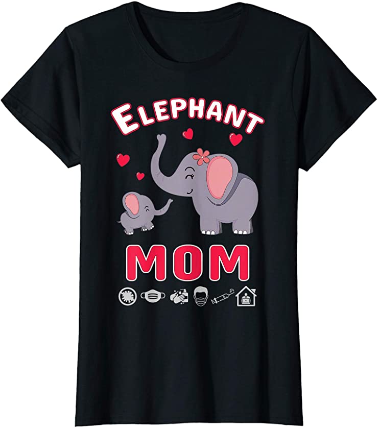 Funny Mothers Day T shirts for Women Mom School Elephant T-Shirt