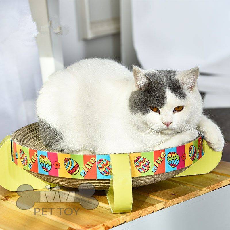 Corrugated Paper Cat Scratch Pad Cat Round Scratch Pad Round Scratcher Scratching Cardboard for Kittens Medium Cats