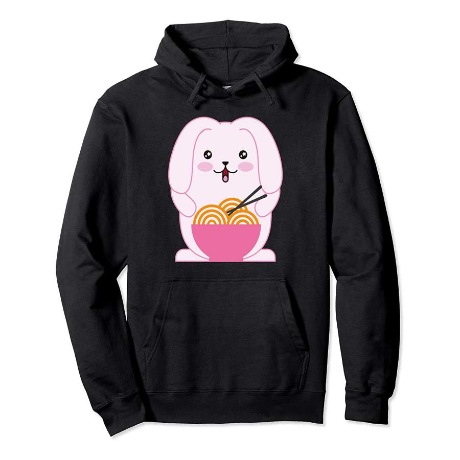 Kawaii Bunny Rabbit Ramen Noodles Japan Anime Pullover Hoodie Unisex 3D All Over Print