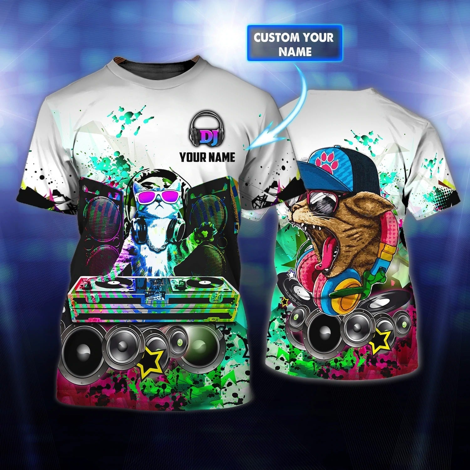 Dj Cat 3D All Over Print Shirt, To My Son Daughter Dj Lover, Boyfriend Dj Deezay Gifts, Dj Shirts