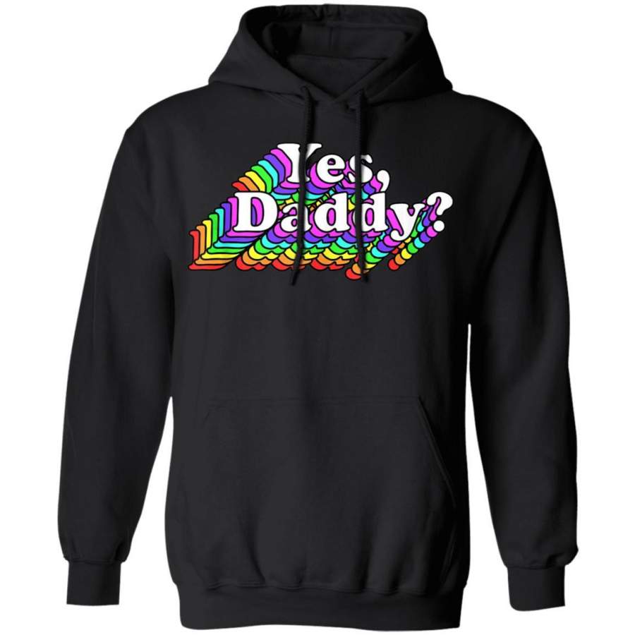 Yes Daddy for Women Naughty Daddy’s Girl Retro Rainbow LGBT Hoodie