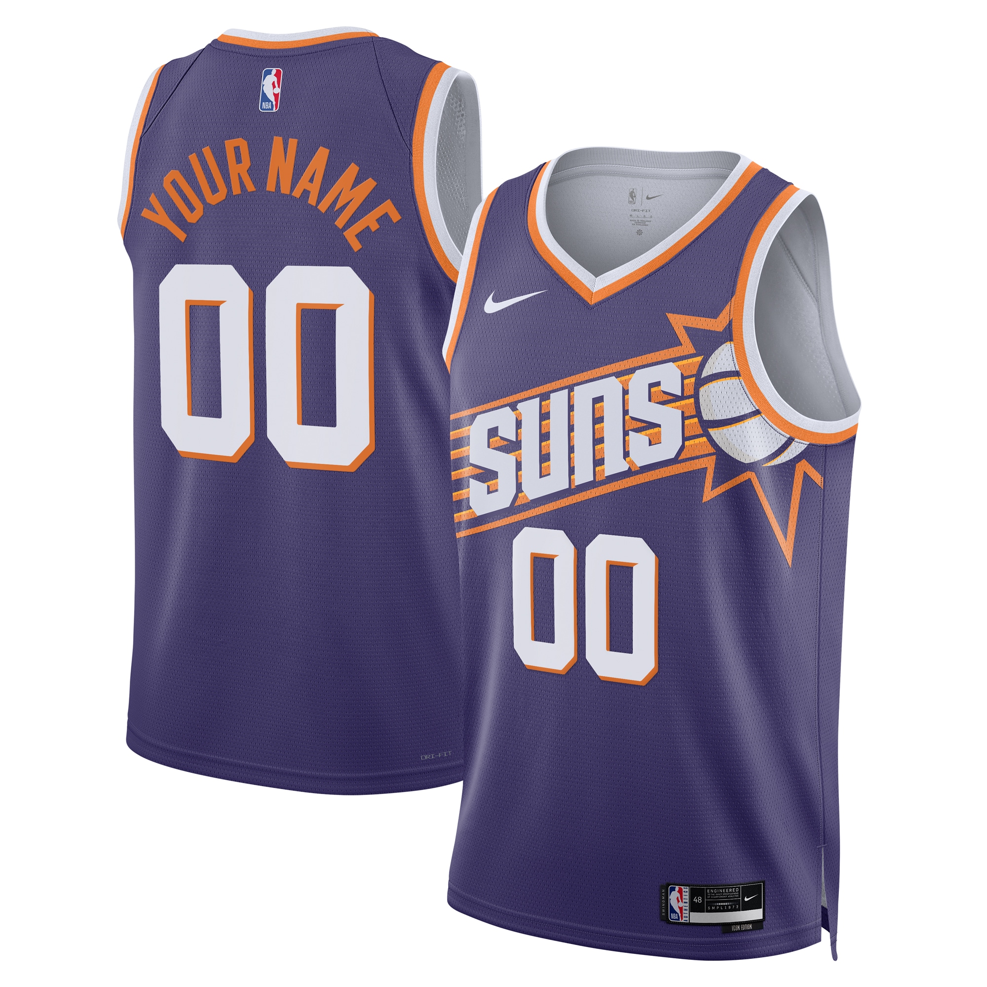 Phoenix Suns Unisex Swingman Custom Jersey – Purple – Icon Edition